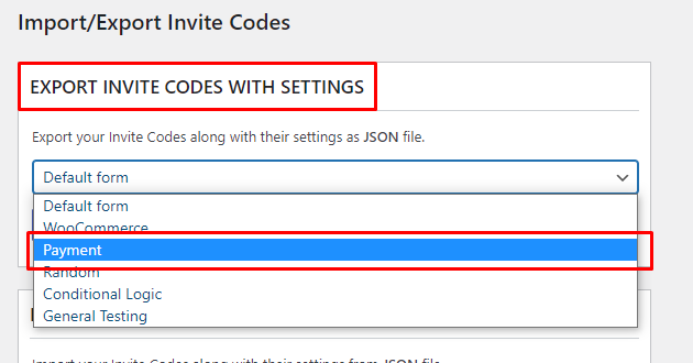 User Registration Invite Codes Addon