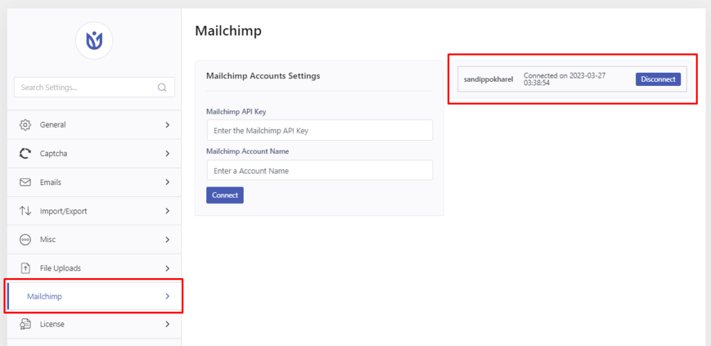 User Registration Mailchimp Addon