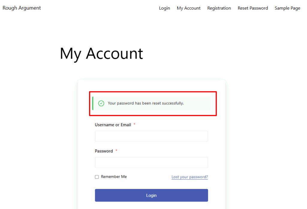 Password Reset Confirmation