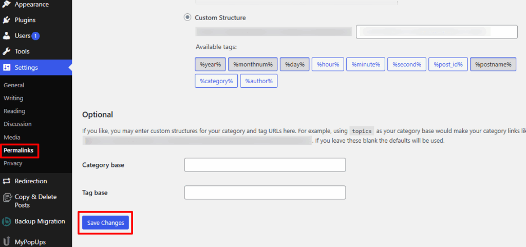Permalink Settings